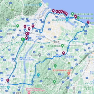 スタンプラリー高岡新湊太閤山ライド コース図